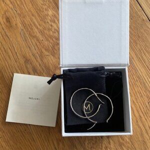 Mejuri Raw Hammered Silver Hoop Earrings, EUC